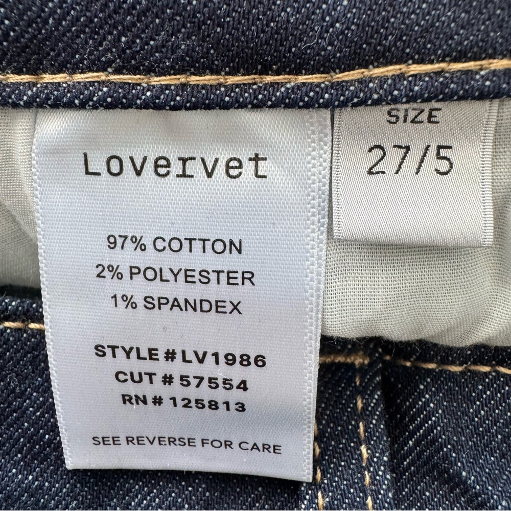 Lovervet By Vervet Divinity High Rise Slim Barrel Jeans in Dark Rinse. 27 / 5 - Picture 6 of 12